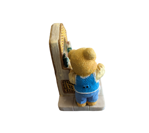Teddy Bear Brushing teeth in Mirror