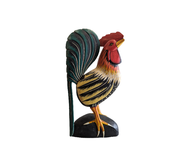 Solid Wood Hand Painted Rooster