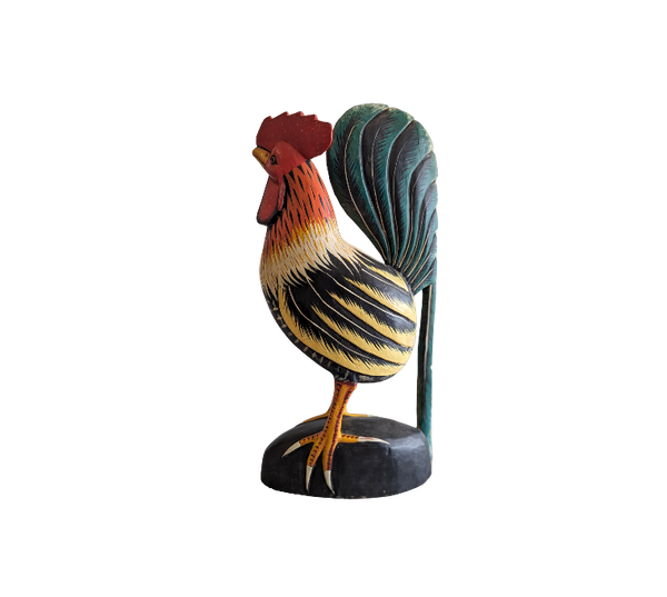 Solid Wood Hand Painted Rooster