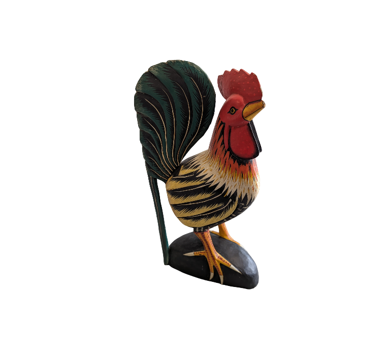 Solid Wood Hand Painted Rooster