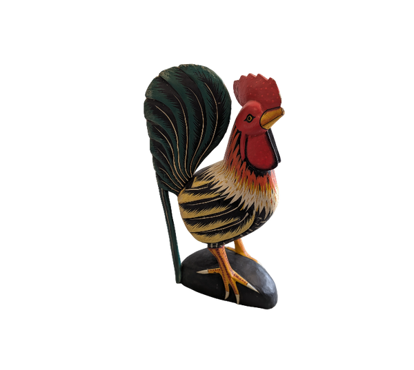 Solid Wood Hand Painted Rooster