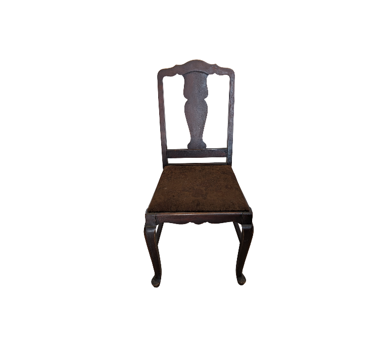 Chair with Brown Velvet Seat