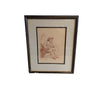Framed Drawing of a Smoking Man