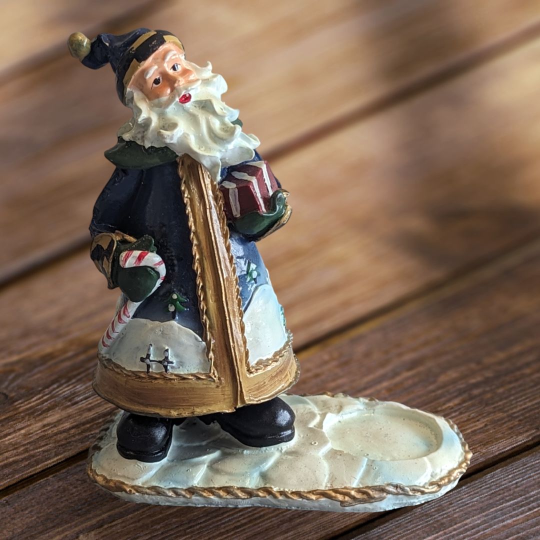 Blue Santa Figure