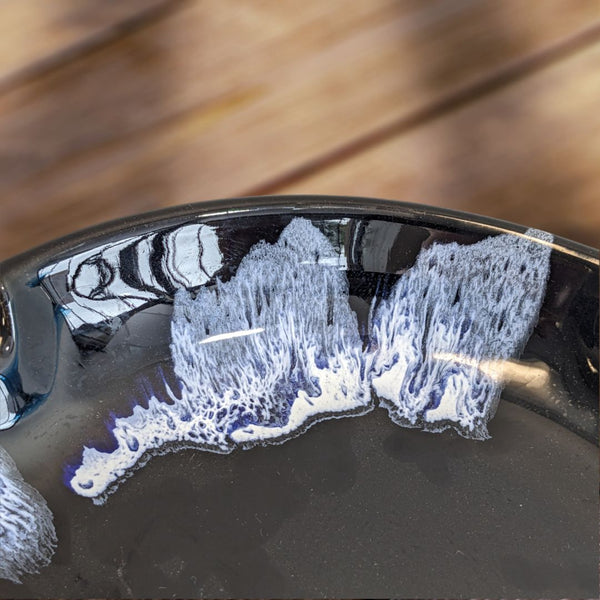 Blue Mountain Pottery Blue Ocean Swirl Ashtray