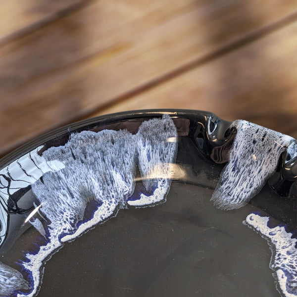 Blue Mountain Pottery Blue Ocean Swirl Ashtray