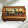 Vintage Cedar Storage Box Carved