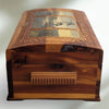 Vintage Cedar Storage Box Carved