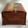 Vintage Cedar Storage Box Carved