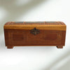 Vintage Cedar Storage Box Carved