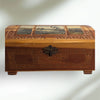 Vintage Cedar Storage Box Carved