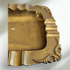 Vintage Solid Brass Square Ashtray