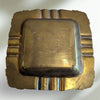 Vintage Solid Brass Square Ashtray