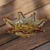 Vintage Italian Art Glass Mid Century Amber Red Candy Dish