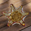 Vintage Italian Art Glass Mid Century Amber Red Candy Dish