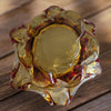 Vintage Italian Art Glass Mid Century Amber Red Candy Dish