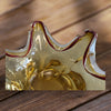 Vintage Italian Art Glass Mid Century Amber Red Candy Dish