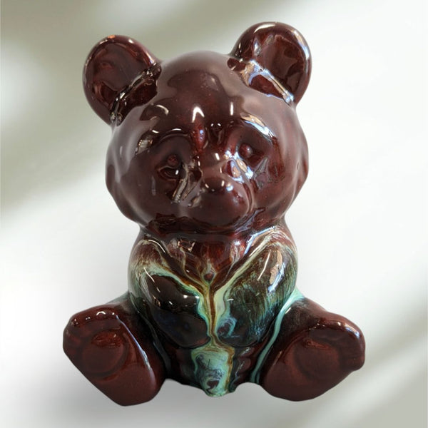 Blue Mountain Pottery - Beautiful Drip Glaze Pottery Teddy Bear