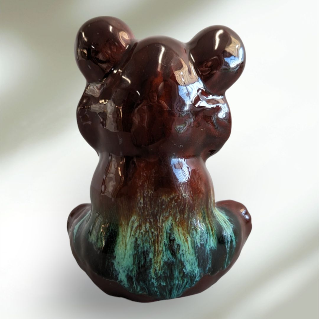 Blue Mountain Pottery - Beautiful Drip Glaze Pottery Teddy Bear