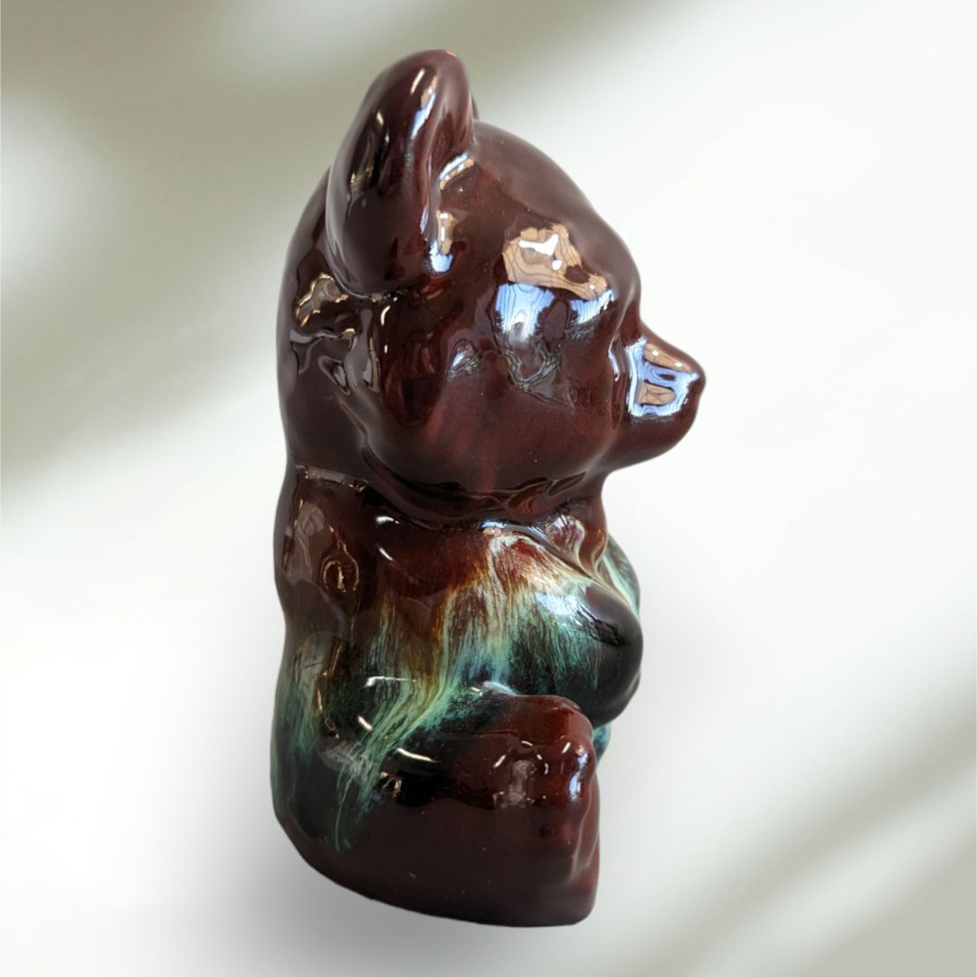 Blue Mountain Pottery - Beautiful Drip Glaze Pottery Teddy Bear