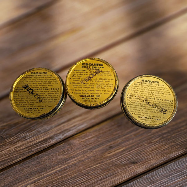 3 Vintage Esquire Boot Polish Tins