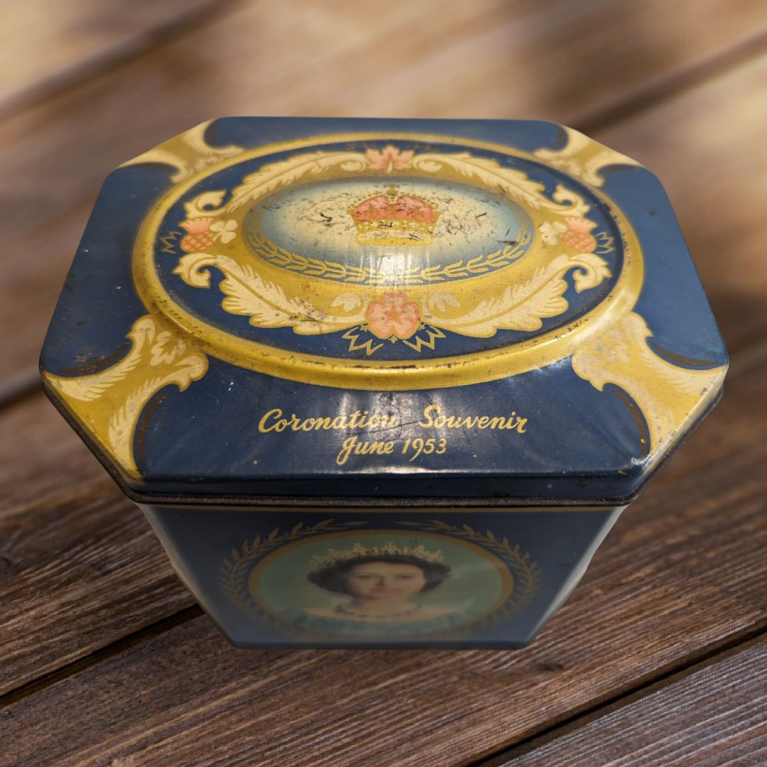 Queen Elizabeth II Coronation Tin Grey Dunn