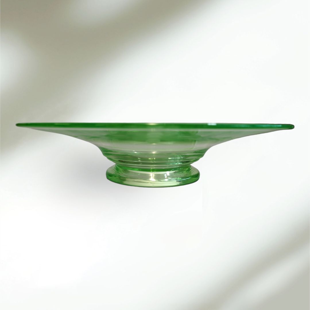 Uranium Glass Etched Bowl