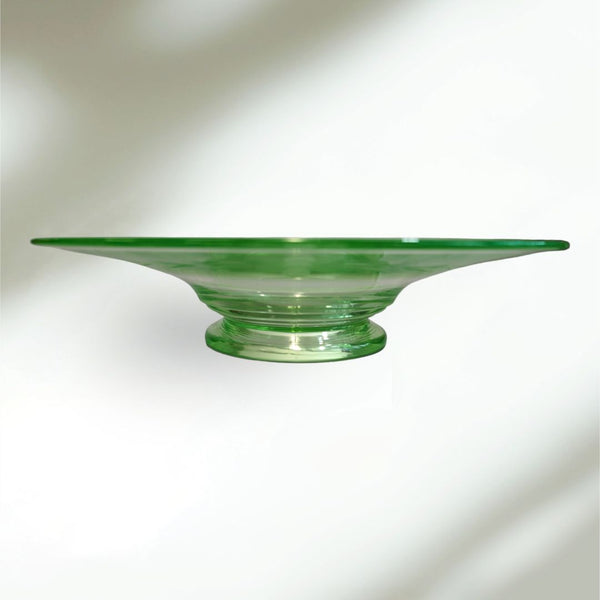 Uranium Glass Etched Bowl