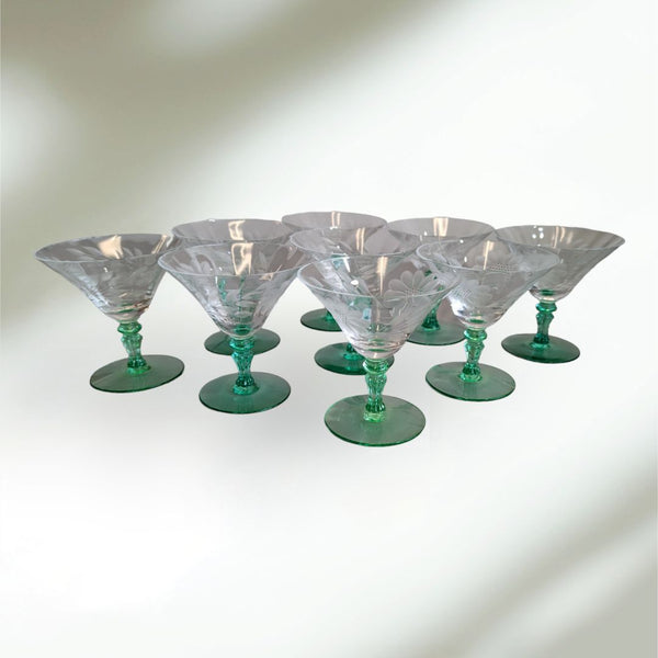 Uranium Glass Etched Glassware