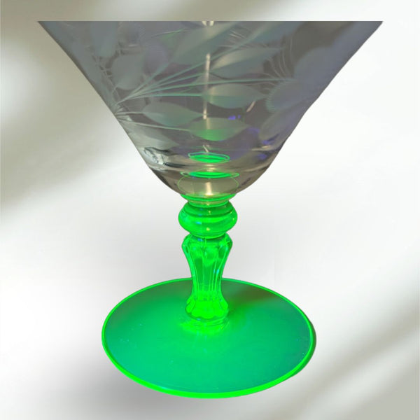 Uranium Glass Etched Glassware