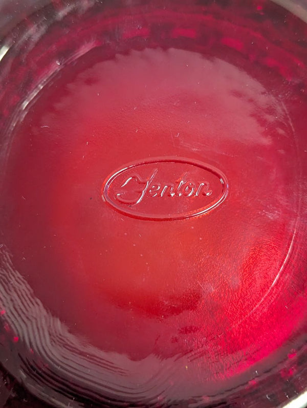 Rare Vintage Fenton Art Glass Ruby Red Ashtray