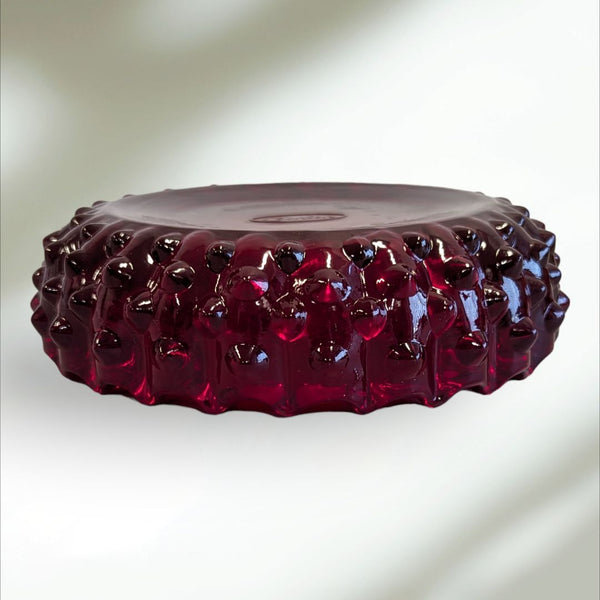 Rare Vintage Fenton Art Glass Ruby Red Ashtray