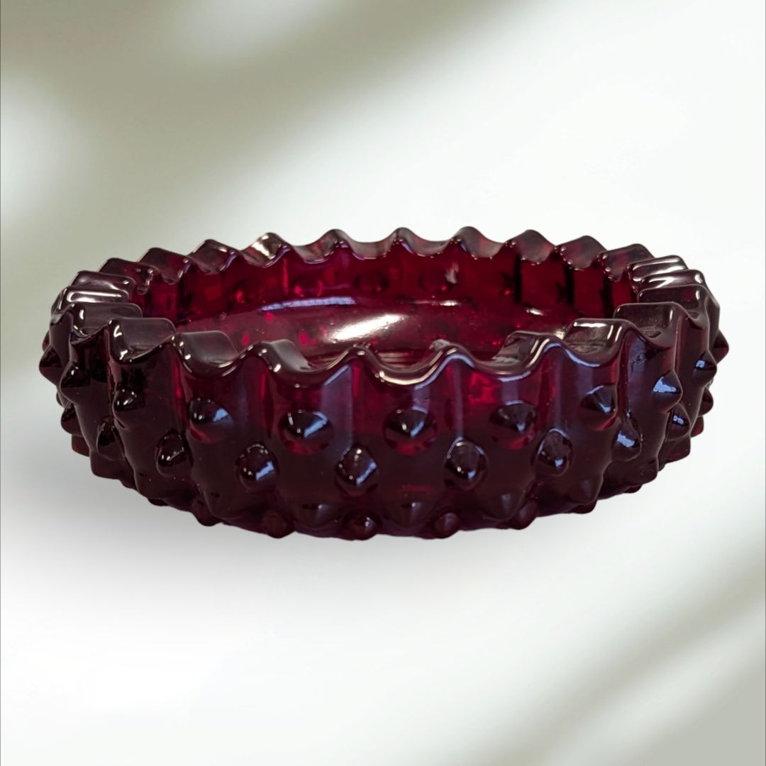Rare Vintage Fenton Art Glass Ruby Red Ashtray