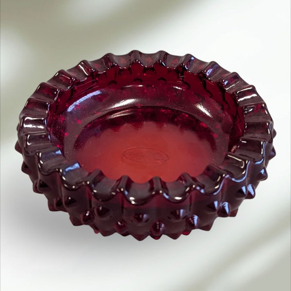 Rare Vintage Fenton Art Glass Ruby Red Ashtray