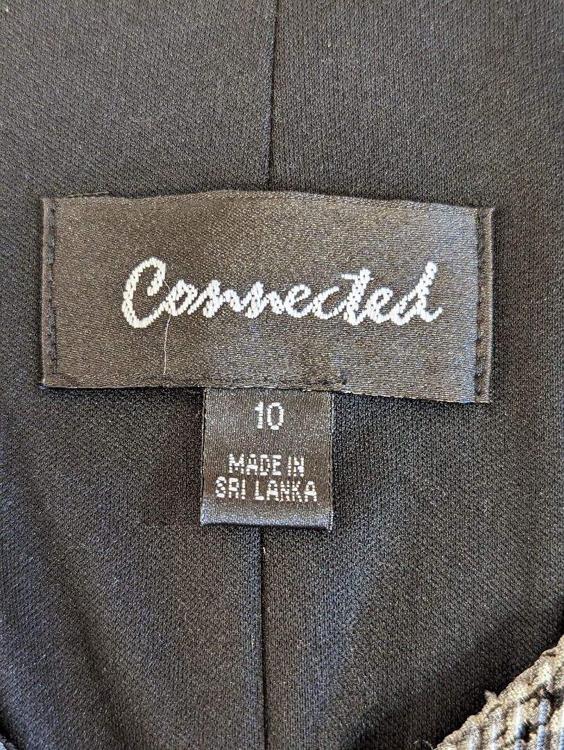 Connected Dress Maxi Long Black Silver