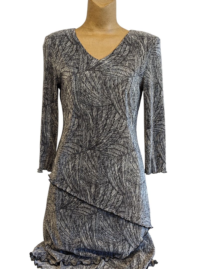 Connected Dress Maxi Long Black Silver