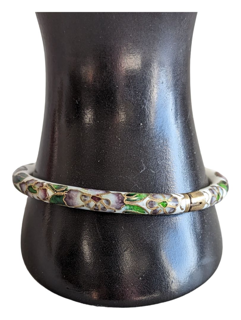 Vintage Cloisonné Clamper Bracelet