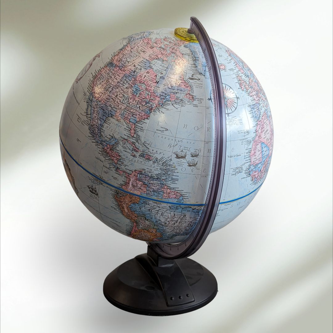 Vintage Globe on Black Stand Scanglobe