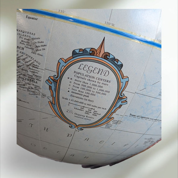 Vintage Globe on Black Stand Scanglobe