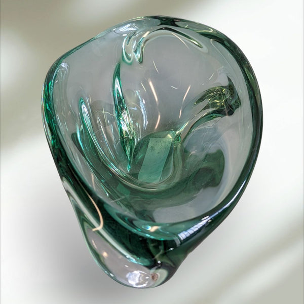 Vintage Art Glass Green Candy Dish