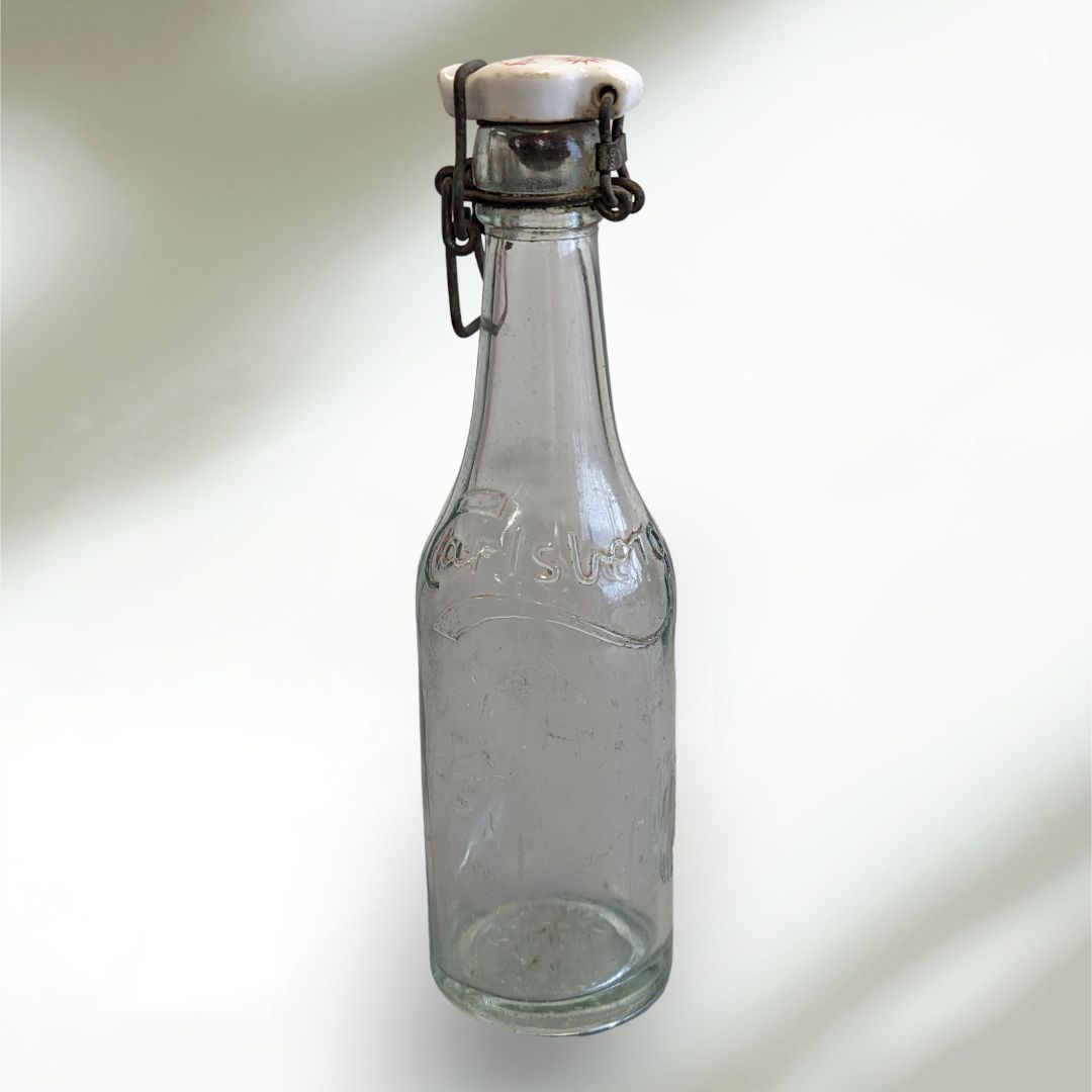 Vintage 1930s Carlsberg Small Glass Beer Bottle