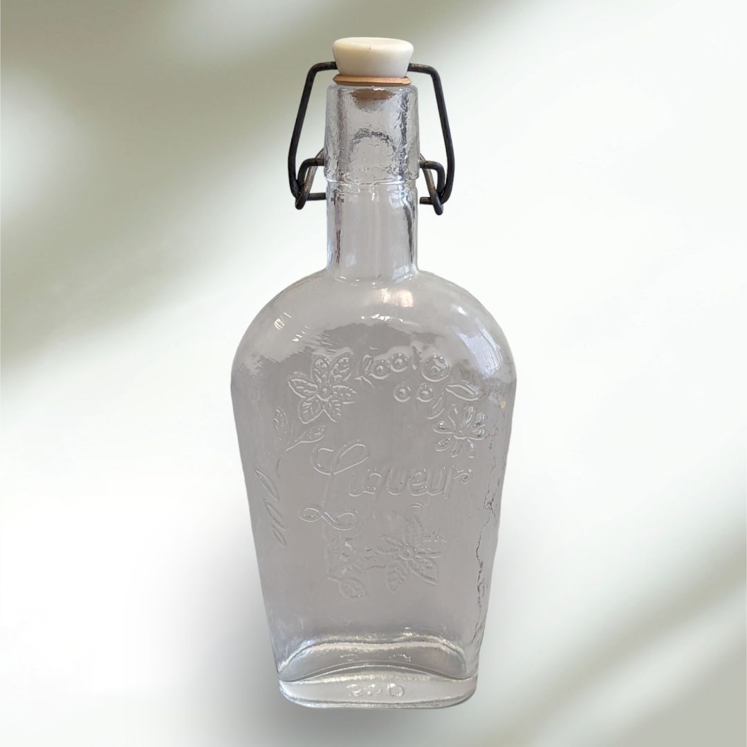 1860 Clear Glass Liqueur Liquor Bottle with Stopper