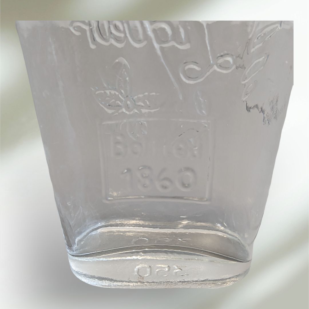 1860 Clear Glass Liqueur Liquor Bottle with Stopper
