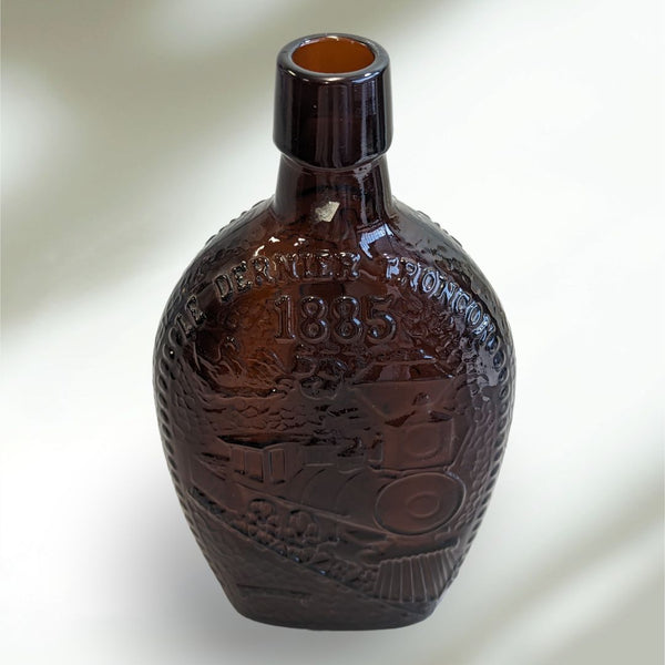 Vintage Glass Whiskey Decanter Bottle The Last Spike Train Memorabilia, St. Clair Company