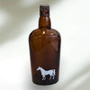 Rare Vintage White Horse Whiskey Amber Glass Bottle