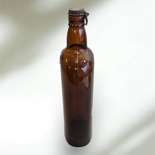 Rare Vintage White Horse Whiskey Amber Glass Bottle