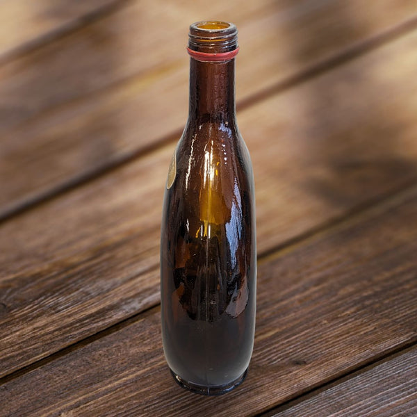 Vintage Advertising Brown Glass Bottle Italian ARDO Cherry Liquor with German Mercedes Mechanical Clock
