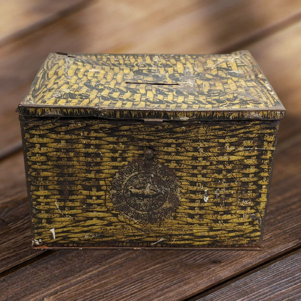 Antique Patterson's Seal Tobacco Tin Box with Handle Missing 1900s