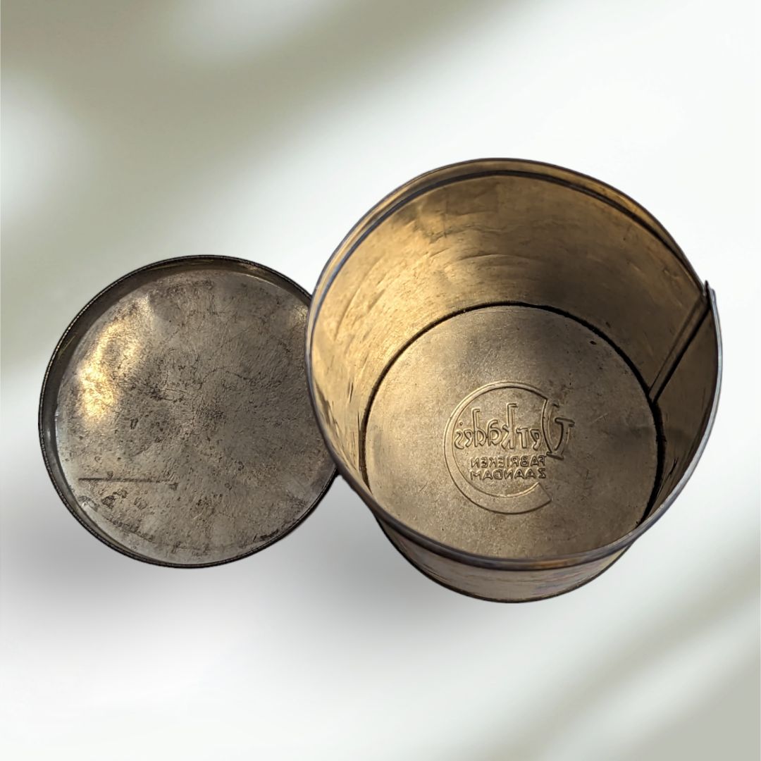 Vintage Tin with Lid, Made in Zaandam