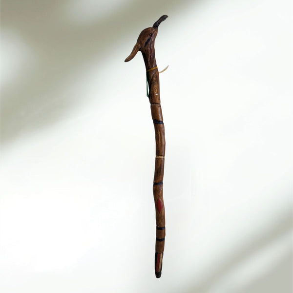 Folk Art Cane Bird Head Handle, Polychrome